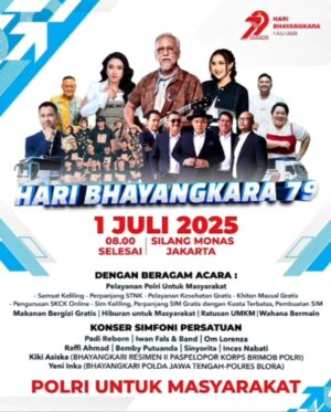 Meriah! Puncak Hari Bhayangkara ke-79 Digelar di Monas, Ada Konser Hingga Layanan Publik Gratis