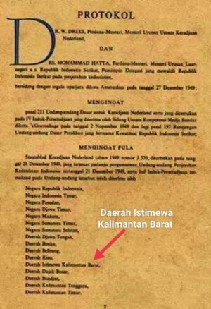 ANALISIS HUKUM TATA NEGARA DARI ASPEK HUKUM INTERNASIONAL PENGAKUAN DAERAH ISTIMEWA KALIMANTAN BARAT DALAM PROTOKOL PENYERAHAN KEDAULATAN 1949